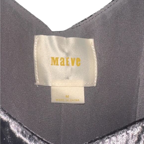 Maeve Gray Crushed Velvet Jumpsuit Wide Leg Sleeveless Women Size Medium - Picture 5 of 5